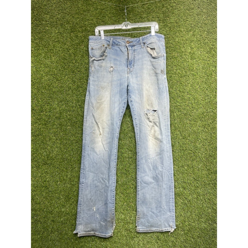 American Eagle Jeans Mens 34x34 Original Boot Cut Light Wash Western Cowboy